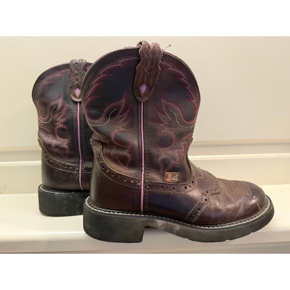Justin Gypsy Women's Western Cowboy Boots Brown Leather Size 7 - Picture 2 of 8